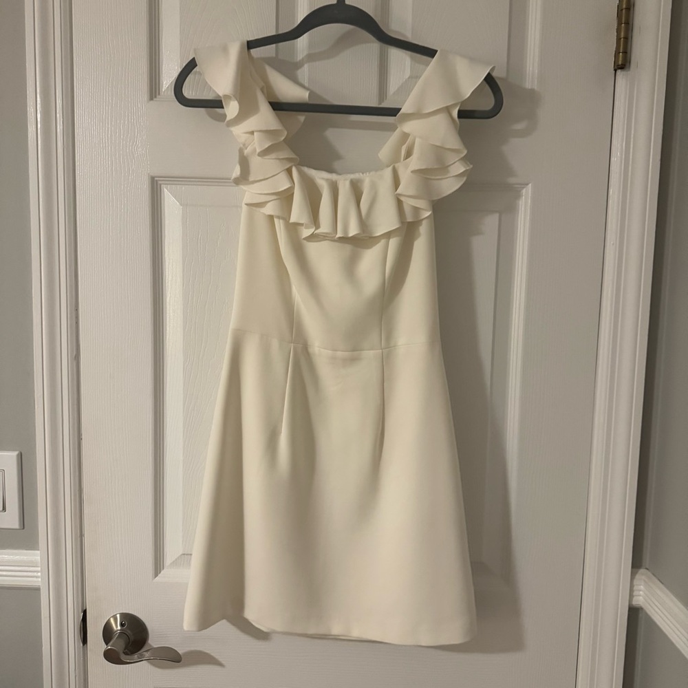 French Connection Ivory Ruffle Dress